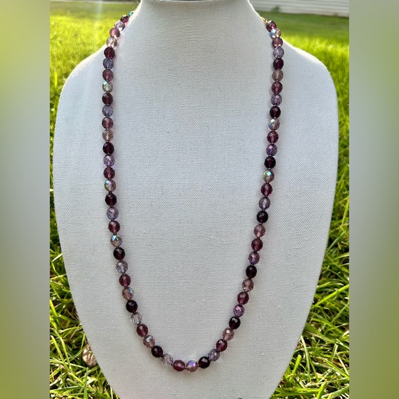 Joan Rivers Faceted Glass Aurora Borealis Beaded 32" Necklace Vintage - Picture 6 of 9